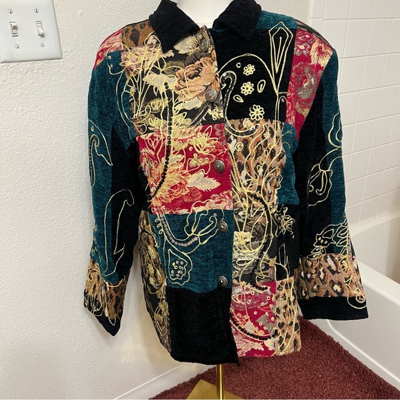 Draper’s & Damon’s multicolored vintage patchwork jacket retro paisley colorful - Picture 2 of 8